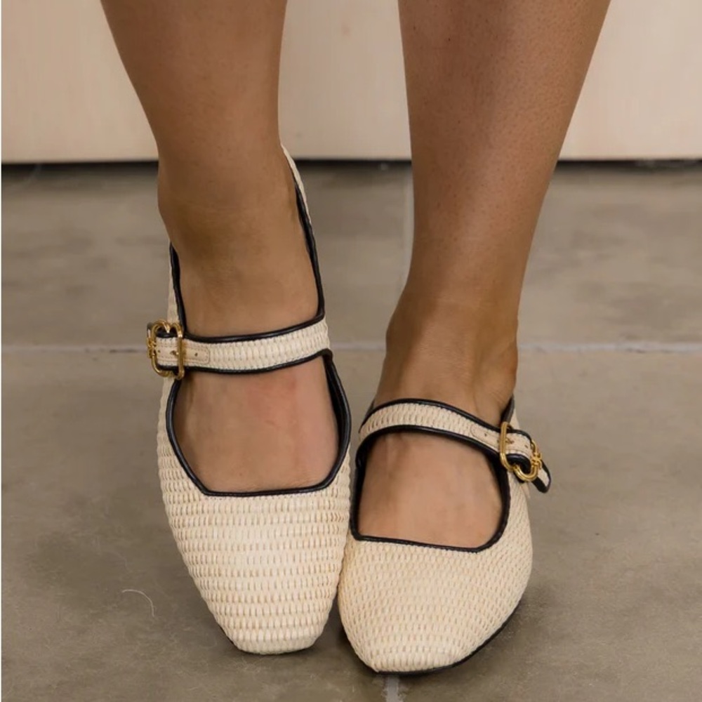 Sam Edelman • Michaela Linen Raffia Flats Size 6